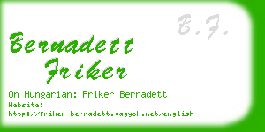 bernadett friker business card